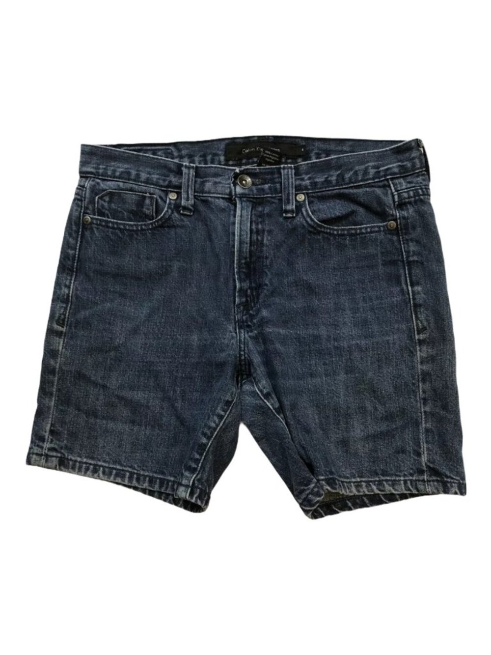 Vintage Calvin Klein Booty Jean Shorts Women Size 4 Dark Blue Denim Faded Washed